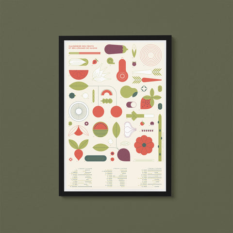 Calendrier des fruits et des légumes de saison - Affiche - Le nutritionniste urbain