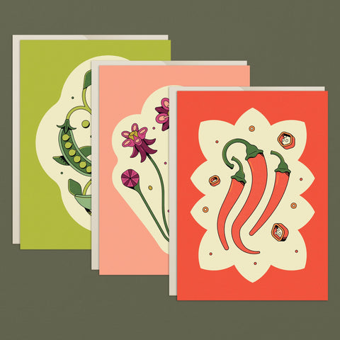 Trois cartes de souhaits - Thématique potager - Le nutritionniste urbain